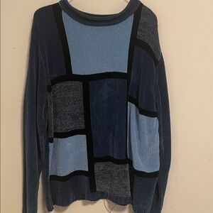 Like new Debbie Morgan Geometric Sweater - Blue and Black